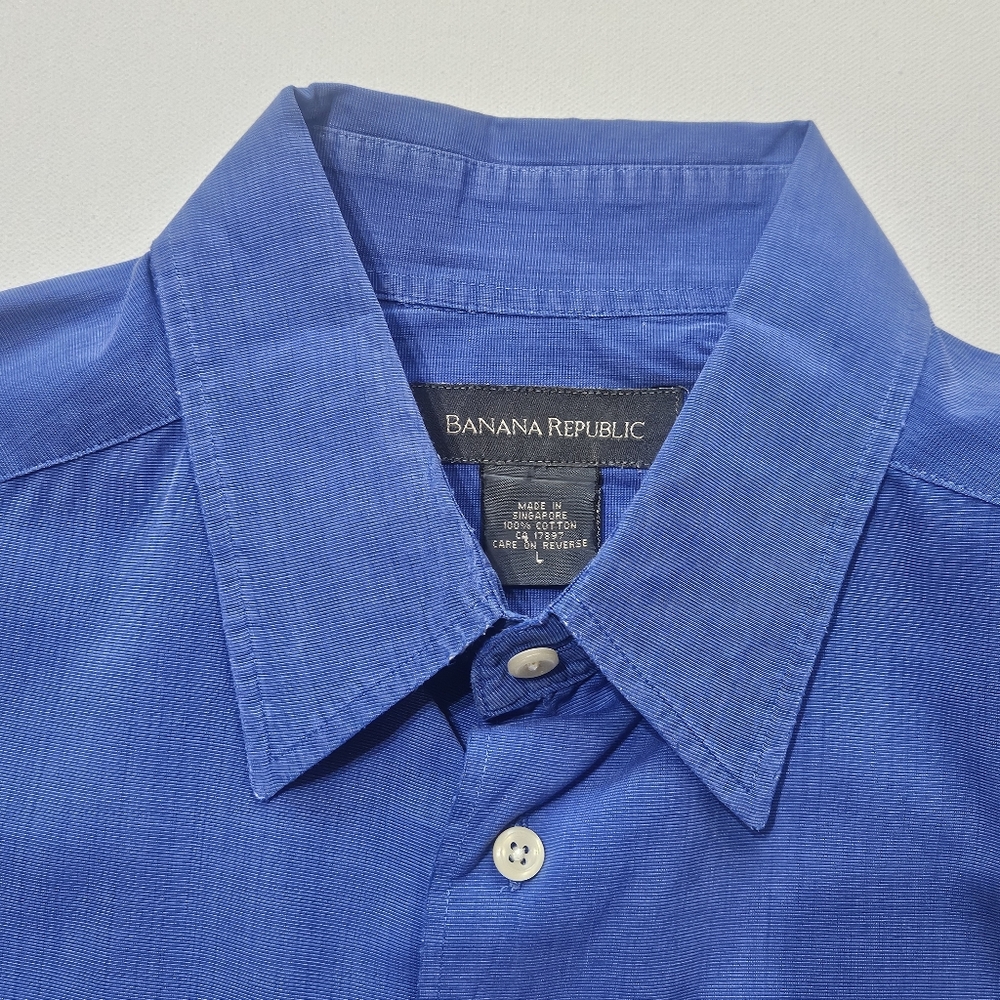Banana‎ Republic Button Down Shirt Mens Size Large Royal Blue - Picture 6 of 7